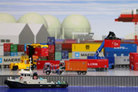 DS150-001 1/150 Container Yard Diorama Sheet Sample layout Image -hakoniwagiken.com-