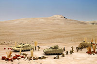 DSF-016 Diorama Sheet [FREE Military Field(B)"Desert" Set] Layout sample image -hakoniwagiken-