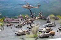 DS144-005 Diorama Sheet (1/144) Military Field(A) Set 
[Hakoniwagiken 1/144 Aviation Series] Layout Sample Image -hakoniwagiken.com-