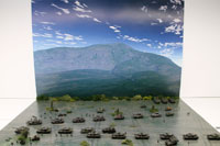 DS144-005 Diorama Sheet (1/144) Military Field(A) Set 
[Hakoniwagiken 1/144 Aviation Series] Layout Sample Image -hakoniwagiken.com-