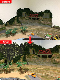 DSPRW-MtA-3006-AUT ジオラマシートPRO [FREE 山背景A（秋